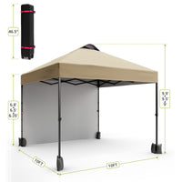Garvee 10'x10' Pop Up Tent, Pop Up Canopy With Sidewall, UPF 50+, Easy to Set Up Outdoor Canopy, Adjustable Portable Gazebo for Parties, Camping, Gazebo With Wheel Cover Bag, 4 Sand Bags, 4 Ropes and 8 Spikes