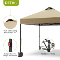 Garvee 10'x10' Pop Up Tent, Pop Up Canopy With Sidewall, UPF 50+, Easy to Set Up Outdoor Canopy, Adjustable Portable Gazebo for Parties, Camping, Gazebo With Wheel Cover Bag, 4 Sand Bags, 4 Ropes and 8 Spikes