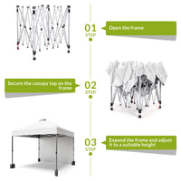 Garvee 10'x10' Pop Up Tent, Pop Up Canopy With Sidewall, UPF 50+, Easy to Set Up Outdoor Canopy, Adjustable Portable Gazebo for Parties, Camping, Gazebo With Wheel Cover Bag, 4 Sand Bags, 4 Ropes and 8 Spikes