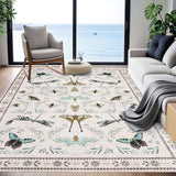 Garvee Insect Washable Rugs for Living Room, Soft Area Rug 10x13 Rug for Bedroom Ultra-Thin Non Slip Dining Room Rug, Stain Resistant Beige Rug Large Carpet for Office Nursery - Beige