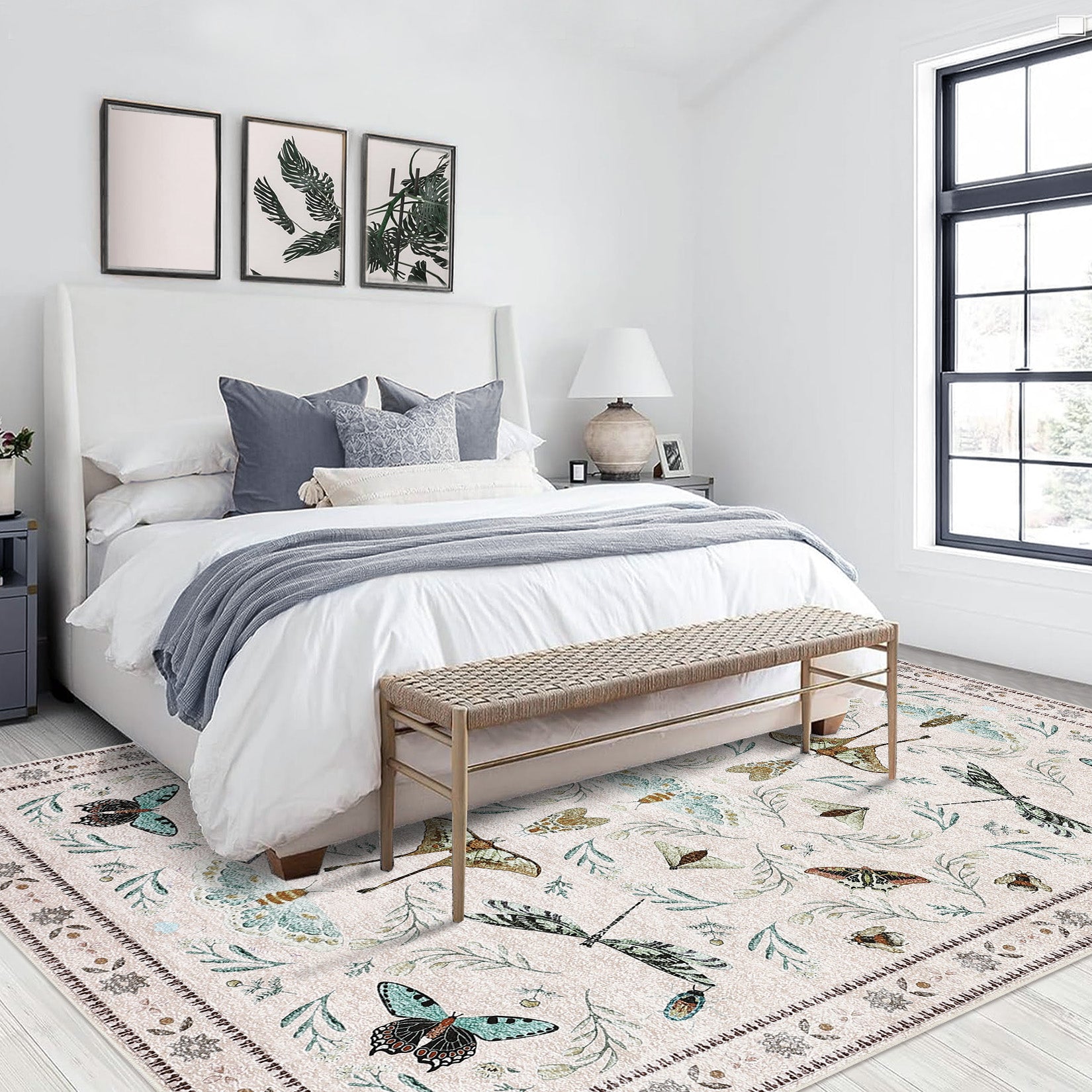 Garvee Insect Washable Soft Area Rugs for Living Room Bedroom Ultra-Thin Non Slip Dining Room Stain Resistant Rug Large Carpet for Office Nursery Bedroom