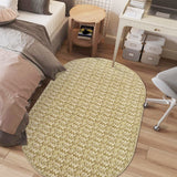 Garvee Modern Camel Oval 3x5 Area Rug Braided Print Floor Cover with Non-Slip Backing, Contemporary Indoor Carpet, Foldable Low Pile Accent Rug for Bedroom, Living Room - Camel