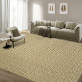 Garvee Modern Camel 9x12 Large Area Rug Braided Print Living Room Rug with Non-Slip Backing, Contemporary Indoor Carpet, Foldable Low Pile Floor Cover for Dining Room, Bedroom - Camel