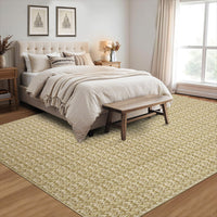 Garvee Modern Camel 5x7 Area Rug Braided Print Floor Cover with Non-Slip Backing, Washable Contemporary Indoor Carpet, Foldable Low Pile Throw Rug for Bedroom, Living Room