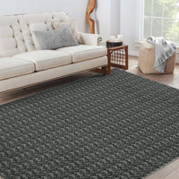 Garvee Modern Black 9x12 Large Area Rug Braided Print Living Room Rug with Non-Slip Backing, Contemporary Indoor Carpet, Foldable Low Pile Floor Cover for Dining Room, Bedroom, Black