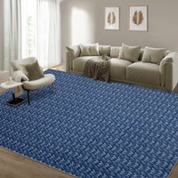 Garvee Modern Blue 5x7 Area Rug Braided Print Floor Cover with Non-Slip Backing, Washable Contemporary Indoor Carpet, Foldable Low Pile Throw Rug for Bedroom, Living Room