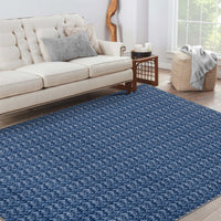 Garvee Modern Blue 10x13 Area Rug Braided Print Accent Carpet with Non-Slip Backing, Washable Contemporary Floor Cover, Foldable Low Pile Indoor Carpet for Bedroom, Living Room