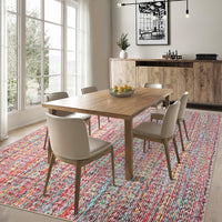 Garvee Modern Multicolor 8x10 Living Room Rug Large Braided Print Area Rug with Non-Slip Backing, Contemporary Indoor Carpet, Foldable Low Pile Floor Cover for Dining Room, Bedroom