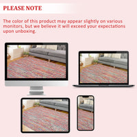 Garvee Modern Multicolor 8x10 Living Room Rug Large Braided Print Area Rug with Non-Slip Backing, Contemporary Indoor Carpet, Foldable Low Pile Floor Cover for Dining Room, Bedroom