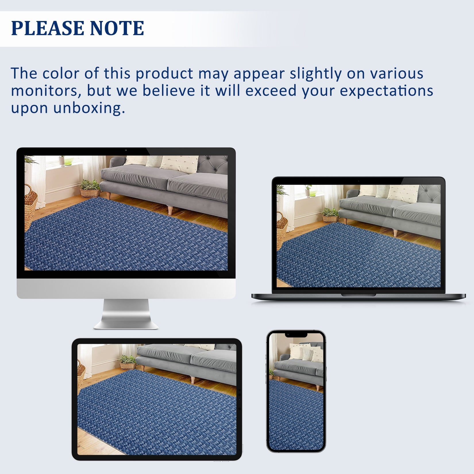 Garvee Modern Blue 5x7 Area Rug Braided Print Floor Cover with Non-Slip Backing, Washable Contemporary Indoor Carpet, Foldable Low Pile Throw Rug for Bedroom, Living Room