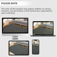 Garvee Modern Black 9x12 Large Area Rug Braided Print Living Room Rug with Non-Slip Backing, Contemporary Indoor Carpet, Foldable Low Pile Floor Cover for Dining Room, Bedroom, Black