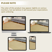 Garvee Modern Camel 9x12 Large Area Rug Braided Print Living Room Rug with Non-Slip Backing, Contemporary Indoor Carpet, Foldable Low Pile Floor Cover for Dining Room, Bedroom
