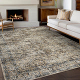 Garvee Oriental Vintage Floral Non Slip Area Rug for Living Room Bedroom, Soft and Foldable, Perfect for Home Nursery Office
