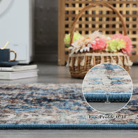 Garvee Oriental Vintage Floral Non Slip Area Rug for Living Room Bedroom, Soft and Foldable, Perfect for Home Nursery Office