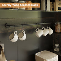 Garvee Farmhouse 72" Buffet Cabinet Coffee Bar Cabinet with LED Lights, Microwave Stand, Wine Rack and Glass Shelf, Dark Oak