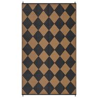 Garvee Outdoor Black & Brown 9x18 Rug Waterproof Reversible Outdoor Plastic Straw Rug with 4 Stakes & Portable Bag Boho Patio Rugs Carpet RV Mat Outside for Patio Camp Balcony Deck Picnic