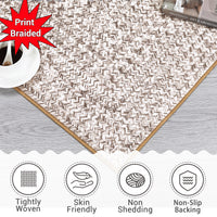 Garvee Washable Runner Rug 2x10 Hallway Runners Braided Distressed Entryway Carpet Beige