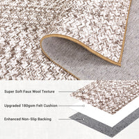 Garvee Washable Runner Rug 2x10 Hallway Runners Braided Distressed Entryway Carpet Beige