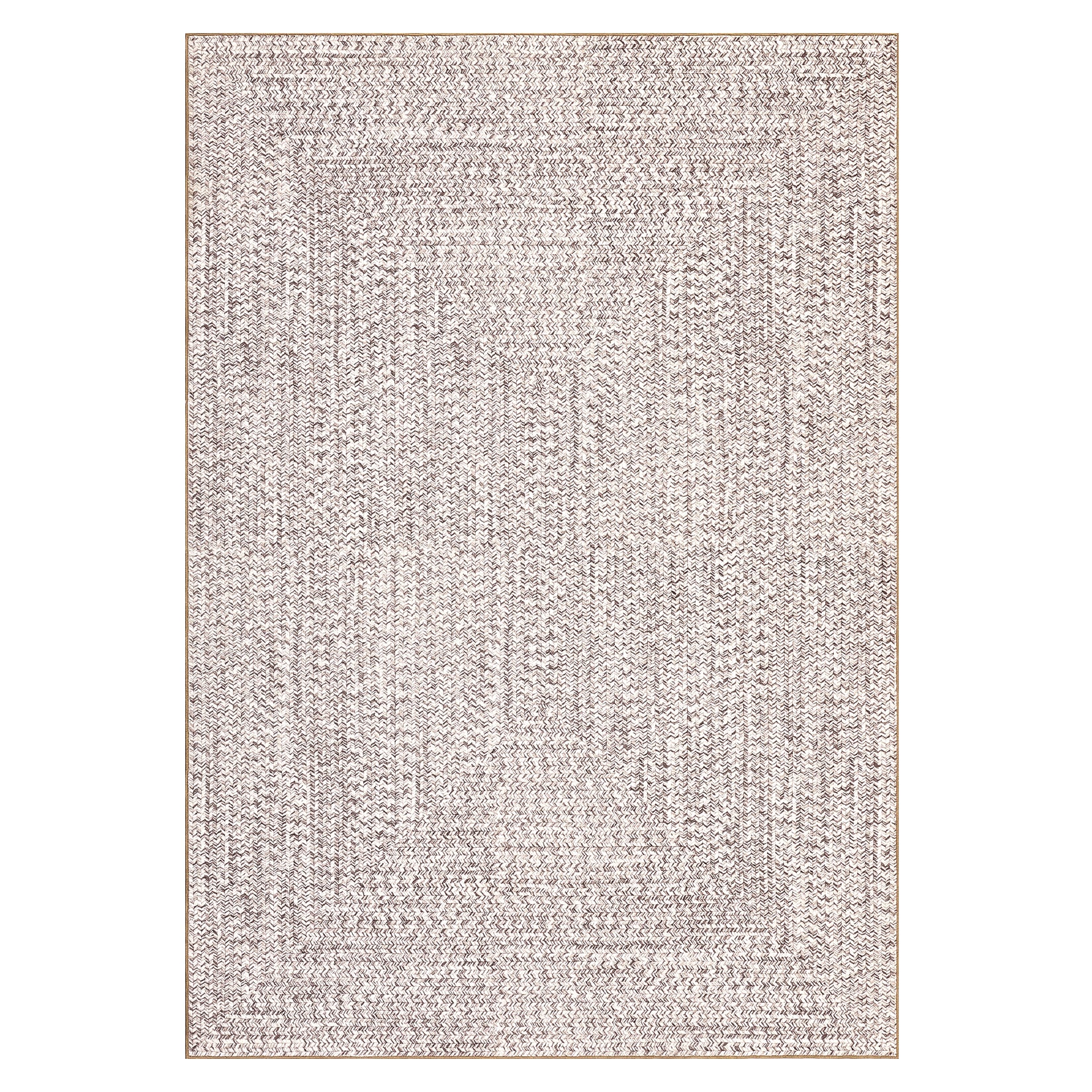 Garvee Printed Braided Beige 3x5 Washable Area Rug Ultra-Thin Low Pile Non Slip Backing Stain Resistant Living Room Bedroom Kids Room