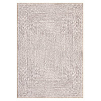 Garvee Printed Braided Beige 3x5 Washable Area Rug Ultra-Thin Low Pile Non Slip Backing Stain Resistant Living Room Bedroom Kids Room