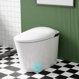Garvee Elongated Smart Toilet Auto Flush with Heated Seat, Foot Sensor and LED Lights, White