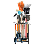 Garvee 28"x22"x28" Heavy Duty Metal Garden Tool Organizer - Yard Tool Storage Stand for Garage, Shed & Outdoor Use, Black - Black