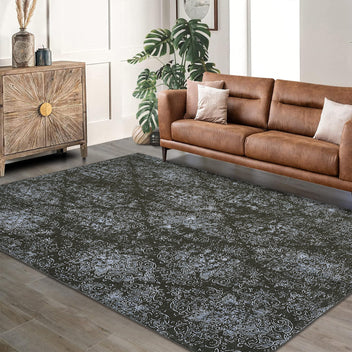 Garvee Bedroom Rug Washable Area Rug Non Slip Low Pile Boho Floral Small Carpet for Bedroom Bedside Soft Paisley Design