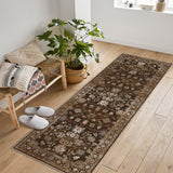 Garvee 2'x6' Runner Rug Non Skid Washable Ultra-Thin Vintage Long Carpet for Kitchen Bathroom Bedroom Entryway Office Red Borwn - Reddish Brown
