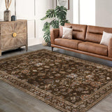 Garvee 5'x7' Area Rugs for Living Room Vintage Washable Non Slip Rugs for Dining Room Bedroom Indoor Rugs for Office Red Borwn - Reddish Brown