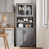 Garvee 66.9'' Tall Storage Cabinet, Freestanding Storage Cabinet Pantry with 4 Doors and Adjustable Shelves