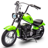 Garvee Ride - T Series: 24V Electric Dirt Bike, 2 Speed Max Up to 14 mph & 60 Minutes Continuous Ride on Toy Motorbike with Led Lights, Leather Seat, Handbrake for Big Kids Teen - Green