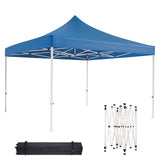 Garvee 10' X 10' Patio Pop Up Canopy Tent, Commercial Instant Canopy with Roller Bag and PU Coating Waterproof Fabric, All Season Heavy Duty Sun Shelter for Events, Parties, Camping, Navy Blue - Navy