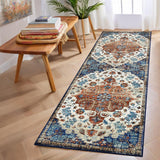 Garvee Oriental Medallion Runner Rug: Non-Slip Washable Vintage Floral Carpet for Bedroom/Living Room. Low-Pile Stain-Resistant - Orange