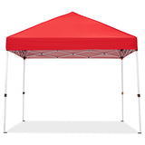 Garvee 8x8 FT Pop Up Canopy Tent - Instant Setup Sun Shelter with Wheeled Bag, Waterproof for Beach, Parties & Outdoor (Red)