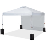 Garvee 10x10 FT Pop Up Canopy Tent with Side Walls – Instant Setup, Waterproof Sun Shelter for Beach, Parties & Outdoor (White)