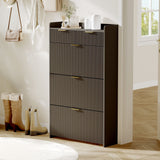 Garvee Shoe Cabinet with 3 Flip Drawers, Modern Entryway Shoe Storage Organizer for Entryway, Hallway, Living Room, Black - Black