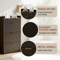 Garvee Shoe Cabinet with 3 Flip Drawers, Modern Entryway Shoe Storage Organizer for Entryway, Hallway, Living Room, Black