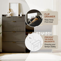 Garvee Shoe Cabinet with 3 Flip Drawers, Modern Entryway Shoe Storage Organizer for Entryway, Hallway, Living Room, Black