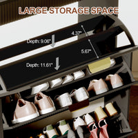 Garvee Shoe Cabinet with 3 Flip Drawers, Modern Entryway Shoe Storage Organizer for Entryway, Hallway, Living Room, Black
