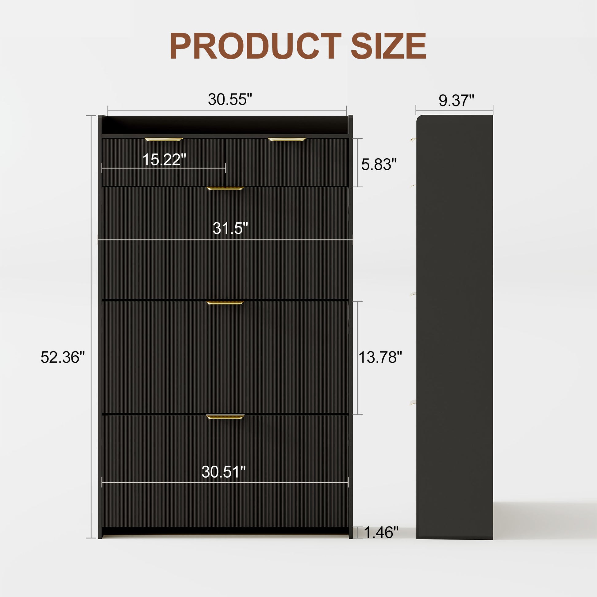 Garvee Shoe Cabinet with 3 Flip Drawers, Modern Entryway Shoe Storage Organizer for Entryway, Hallway, Living Room, Black