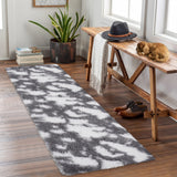 Garvee 2x6 Soft Shag Runner Rugs for Bedroom with Rubber Backing Grey Fluffy Rugs for Living Room Shag Bedside Rug Fuzzy Plush Carpet for Dorm Nursery Hallway Indoor Home Decor - Dark Gray