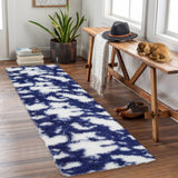 Garvee 2x6 Soft Shag Runner Rugs for Bedroom with Rubber Backing Blue Fluffy Rugs for Living Room Shag Bedside Rug Fuzzy Plush Carpet for Dorm Nursery Hallway Indoor Home Decor - Blue