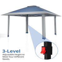 Garvee 13' x 13' Outdoor Tent, Double Roof Patio Gazebo Quick Setup Instant Canopy Tent Instant Canopy Gazebo Shelter, Blue & Grey