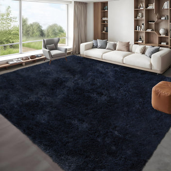 Garvee Fluffy & Sheepskin Pure Navy Blue 8x10 Fuzzy Plush Shaggy Rug, Furry Carpet for Living Room Bedroom Nursery