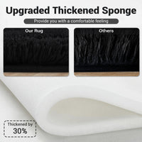 Garvee Fluffy & Sheepskin Pure Black 4x6 Plush Shag Rug, Soft Fuzzy Non-Slip for Living Room Bedroom Nursery Kids Playroom