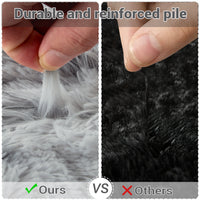 Garvee Fluffy & Sheepskin Light Grey 2.6x4.9 Area Rug for Bedroom Plush Rug Non-Slip Carpet Shaggy Rug for Living Room Bedroom Dining Room Kitchen Office Nursery Bedroom Decor,Grey