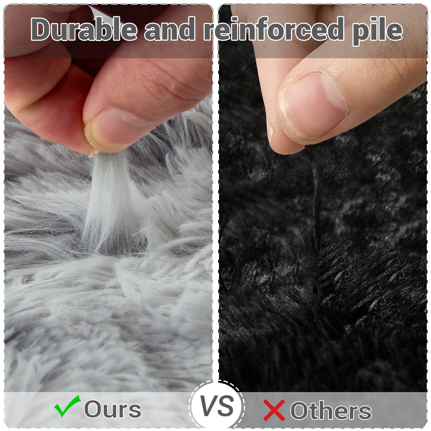 Garvee Fluffy & Sheepskin Light Grey 10x13 Plush Thick Shag Rug, Non-Slip Non-Shedding Tie Dye for Bedroom Kids Dorm