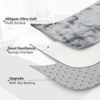 Garvee Fluffy & Sheepskin Light Grey 10x13 Plush Thick Shag Rug, Non-Slip Non-Shedding Tie Dye for Bedroom Kids Dorm