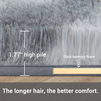 Garvee Fluffy & Sheepskin Light Grey 2x6 Runner Fuzzy Plush Rug, Non-Slip Shaggy for Hallway Kitchen Living Room Bedroom