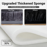 Garvee Fluffy & Sheepskin Deep Grey Tie-Dye 63"×79" Area Rugs Shaggy Rug for Bedroom Fuzzy Rug Living Room Rugs Non-Slip Rug for Living Room Bedroom Dining Room Office Plush Rug